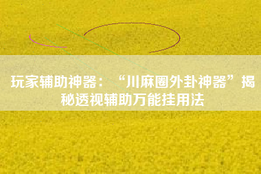 玩家辅助神器：“川麻圈外卦神器	”揭秘透视辅助万能挂用法