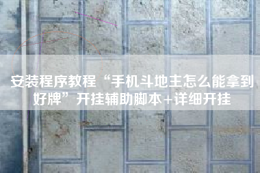 安装程序教程“手机斗地主怎么能拿到好牌”开挂辅助脚本+详细开挂