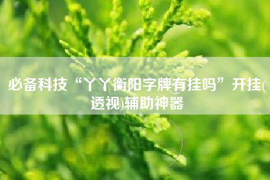 必备科技“丫丫衡阳字牌有挂吗”开挂(透视)辅助神器