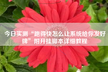 今日实测“跑得快怎么让系统给你发好牌	”附开挂脚本详细教程