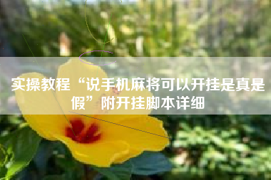 实操教程“说手机麻将可以开挂是真是假	”附开挂脚本详细