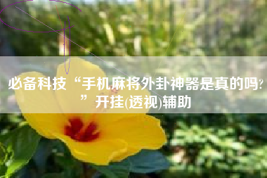 必备科技“手机麻将外卦神器是真的吗?”开挂(透视)辅助