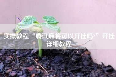 实操教程“腾讯麻将可以开挂吗?”开挂详细教程