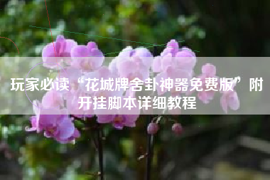 玩家必读“花城牌舍卦神器免费版”附开挂脚本详细教程