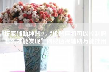 玩家辅助神器：“机器麻将可以控制吗怎么才能发现	”揭秘透视辅助万能挂用法