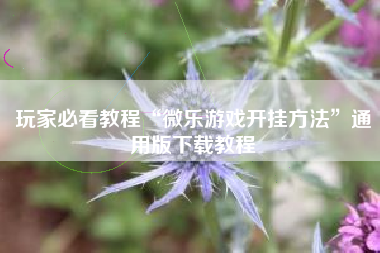 玩家必看教程“微乐游戏开挂方法	”通用版下载教程