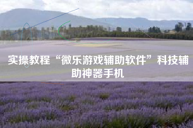 实操教程“微乐游戏辅助软件”科技辅助神器手机
