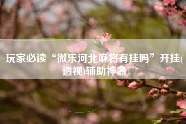 玩家必读“微乐河北麻将有挂吗	”开挂(透视)辅助神器