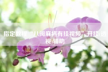 指定教程“八闽麻将有挂视频”开挂(透视)辅助