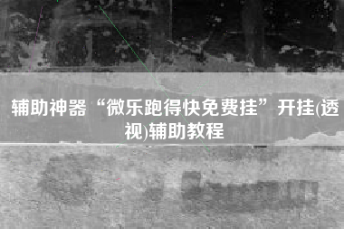 辅助神器“微乐跑得快免费挂”开挂(透视)辅助教程
