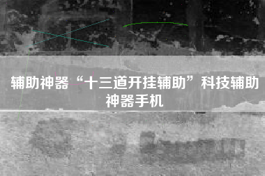 辅助神器“十三道开挂辅助”科技辅助神器手机