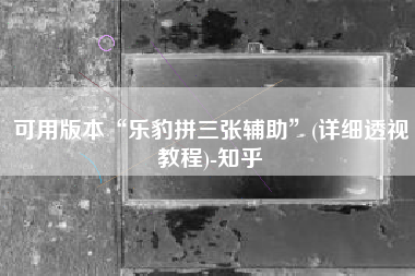 可用版本“乐豹拼三张辅助	”(详细透视教程)-知乎