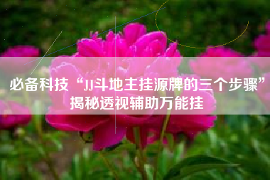 必备科技“JJ斗地主挂源牌的三个步骤	”揭秘透视辅助万能挂