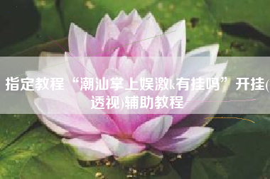 指定教程“潮汕掌上娱激k有挂吗”开挂(透视)辅助教程