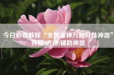 今日必看教程“全民雀神万能开挂神器”开挂(透视)辅助神器