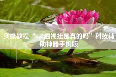 实操教程“wpk透视挂是真的吗”科技辅助神器手机版