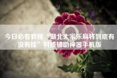 今日必看教程“湖北大家乐麻将到底有没有挂	”科技辅助神器手机版