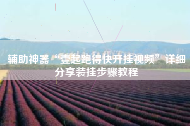 辅助神器“壹起跑得快开挂视频	”详细分享装挂步骤教程