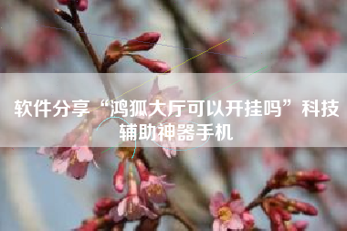 软件分享“鸿狐大厅可以开挂吗”科技辅助神器手机