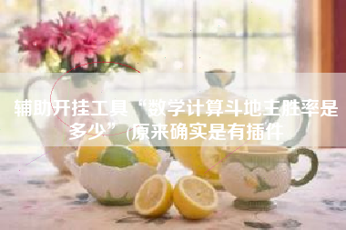 辅助开挂工具“数学计算斗地主胜率是多少	”(原来确实是有插件