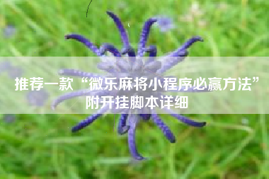 推荐一款“微乐麻将小程序必赢方法	”附开挂脚本详细