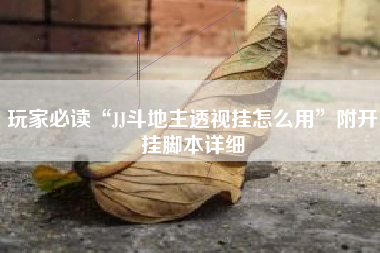 玩家必读“JJ斗地主透视挂怎么用	”附开挂脚本详细