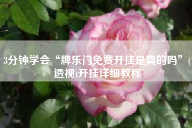 3分钟学会“牌乐门免费开挂是真的吗”(透视)开挂详细教程