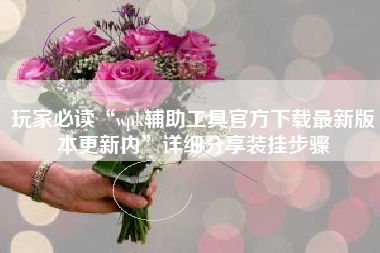 玩家必读“wpk辅助工具官方下载最新版本更新内”详细分享装挂步骤
