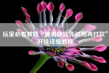 玩家必看教程“跑得快挂先试用再付款”开挂详细教程