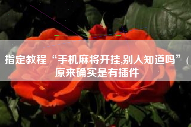 指定教程“手机麻将开挂,别人知道吗	”(原来确实是有插件