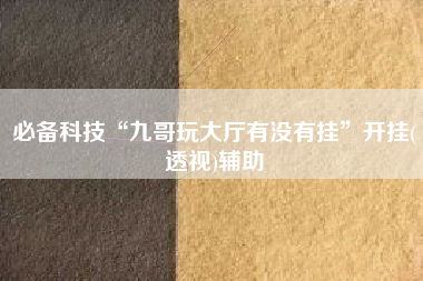 必备科技“九哥玩大厅有没有挂”开挂(透视)辅助