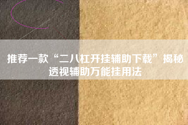 推荐一款“二八杠开挂辅助下载	”揭秘透视辅助万能挂用法