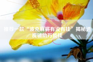 推荐一款“波克麻将有没有挂”揭秘透视辅助万能挂