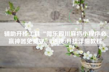 辅助开挂工具“微乐四川麻将小程序必赢神器免费安	”(透视)开挂详细教程