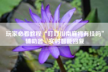 玩家必看教程“叮叮川南麻将有挂吗	”辅助器 - 实时智能回复