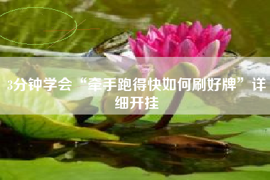 3分钟学会“牵手跑得快如何刷好牌”详细开挂