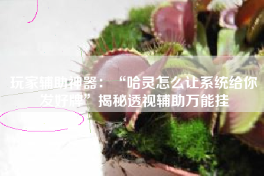 玩家辅助神器：“哈灵怎么让系统给你发好牌	”揭秘透视辅助万能挂