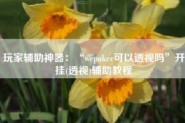 玩家辅助神器：“wepoker可以透视吗	”开挂(透视)辅助教程