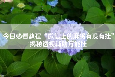 今日必看教程“微信上的麻将有没有挂”揭秘透视辅助万能挂