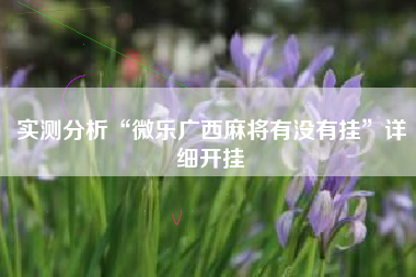 实测分析“微乐广西麻将有没有挂”详细开挂
