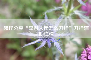 教程分享“掌游大厅怎么开挂”开挂辅助详细
