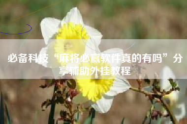 必备科技“麻将必赢软件真的有吗	”分享辅助外挂教程